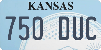KS license plate 750DUC
