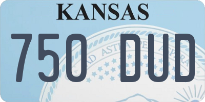 KS license plate 750DUD