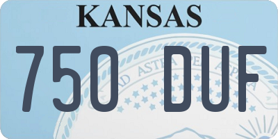 KS license plate 750DUF