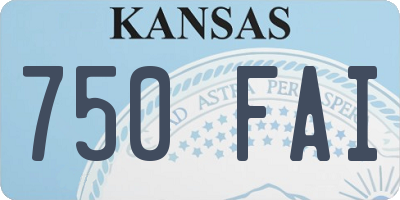 KS license plate 750FAI