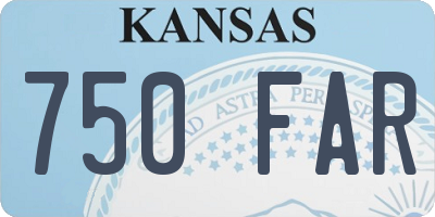 KS license plate 750FAR