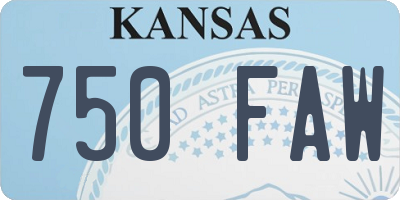 KS license plate 750FAW