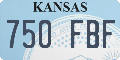 KS license plate 750FBF