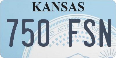 KS license plate 750FSN