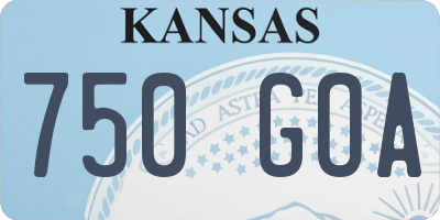 KS license plate 750GOA