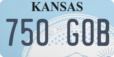 KS license plate 750GOB