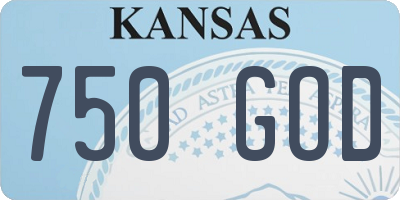 KS license plate 750GOD