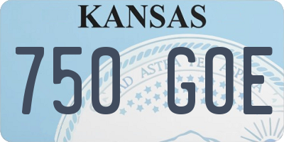 KS license plate 750GOE