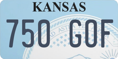 KS license plate 750GOF