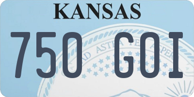 KS license plate 750GOI