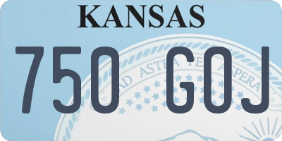 KS license plate 750GOJ