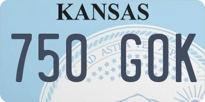 KS license plate 750GOK