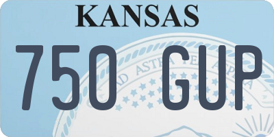 KS license plate 750GUP