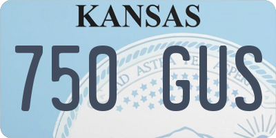 KS license plate 750GUS