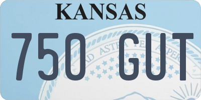 KS license plate 750GUT