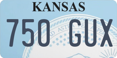 KS license plate 750GUX