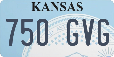 KS license plate 750GVG