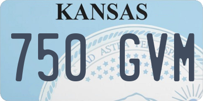 KS license plate 750GVM