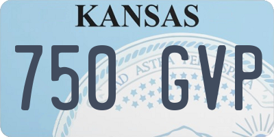 KS license plate 750GVP
