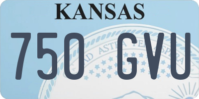 KS license plate 750GVU