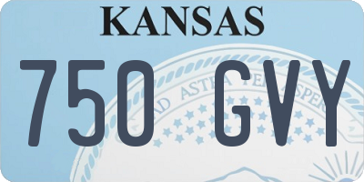 KS license plate 750GVY