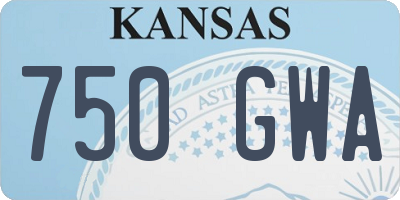 KS license plate 750GWA