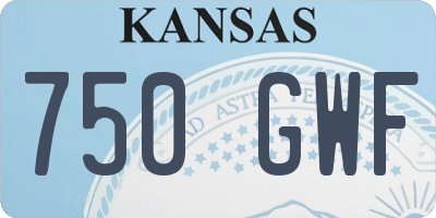 KS license plate 750GWF