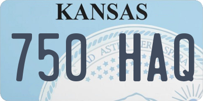 KS license plate 750HAQ
