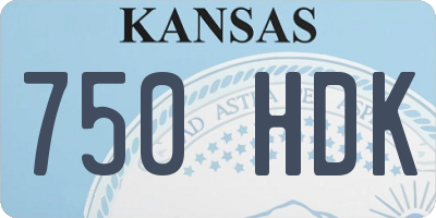 KS license plate 750HDK