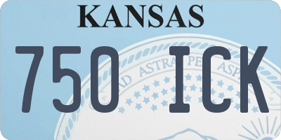 KS license plate 750ICK