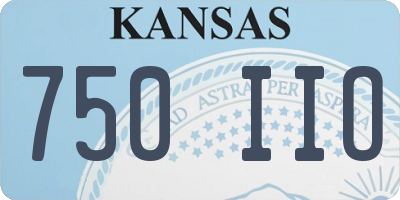 KS license plate 750IIO