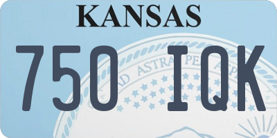 KS license plate 750IQK