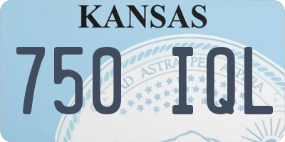 KS license plate 750IQL