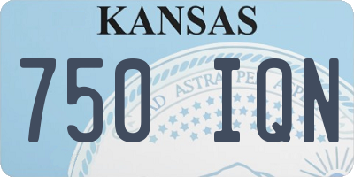 KS license plate 750IQN