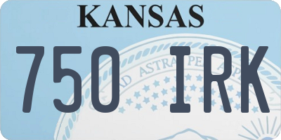 KS license plate 750IRK