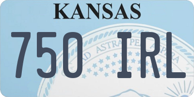 KS license plate 750IRL