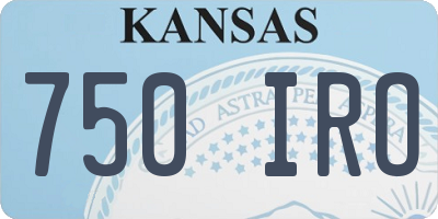 KS license plate 750IRO