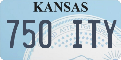 KS license plate 750ITY