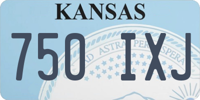 KS license plate 750IXJ