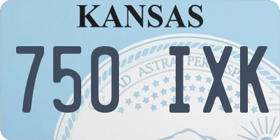 KS license plate 750IXK