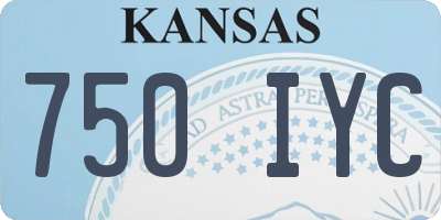 KS license plate 750IYC