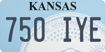 KS license plate 750IYE