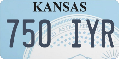 KS license plate 750IYR