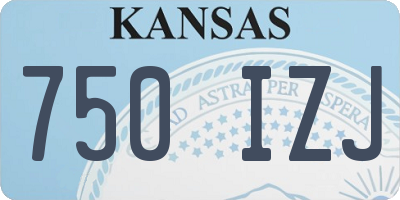 KS license plate 750IZJ