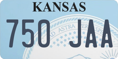 KS license plate 750JAA