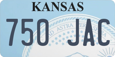 KS license plate 750JAC