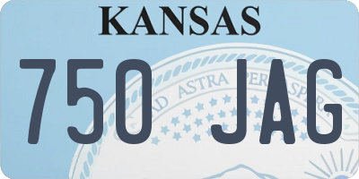 KS license plate 750JAG