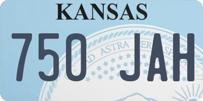 KS license plate 750JAH