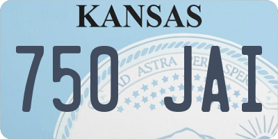 KS license plate 750JAI