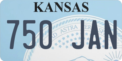 KS license plate 750JAN